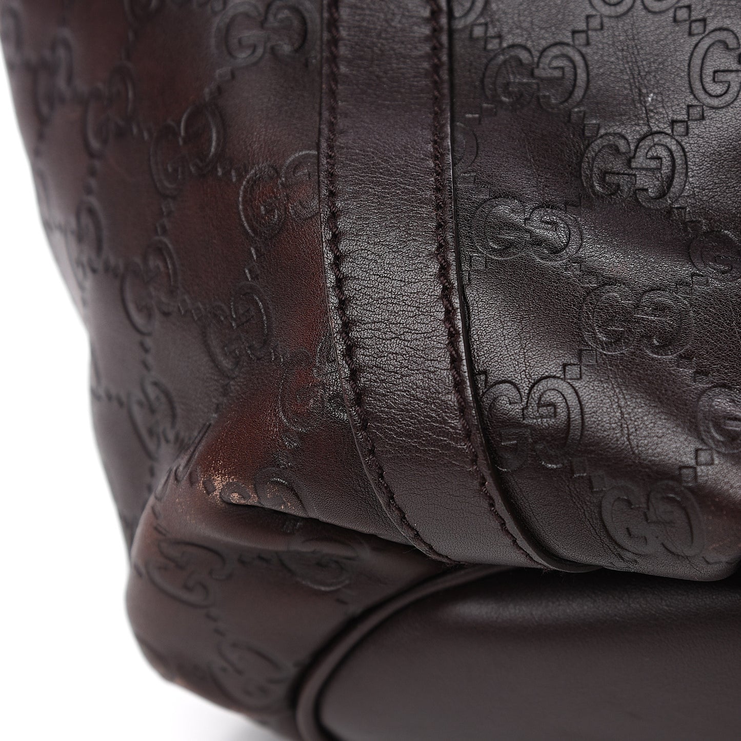 Guccissima Medium D Gold Tote Dark Brown