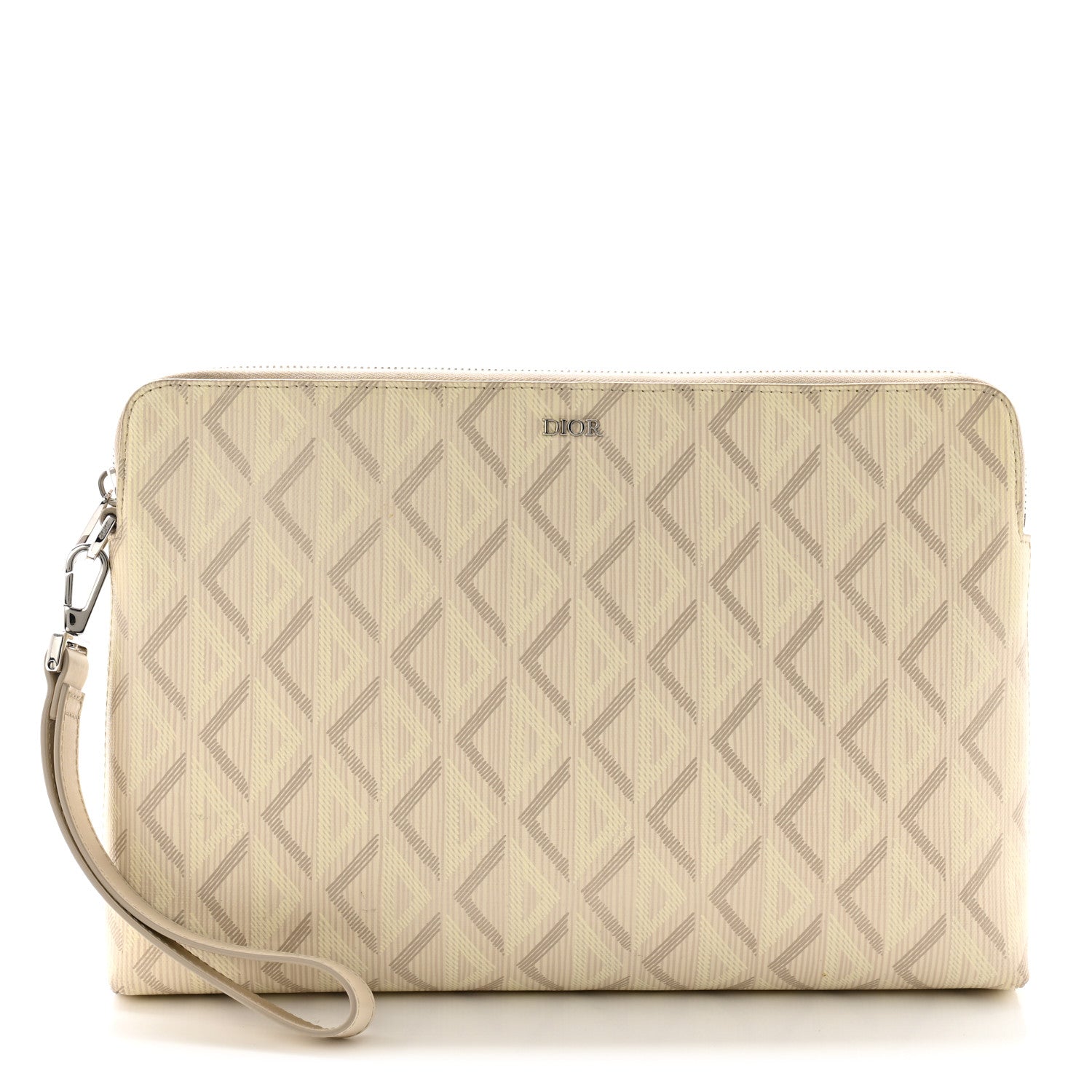 Christian Dior Coated Canvas CD Diamond Pouch Natural 1 of 10