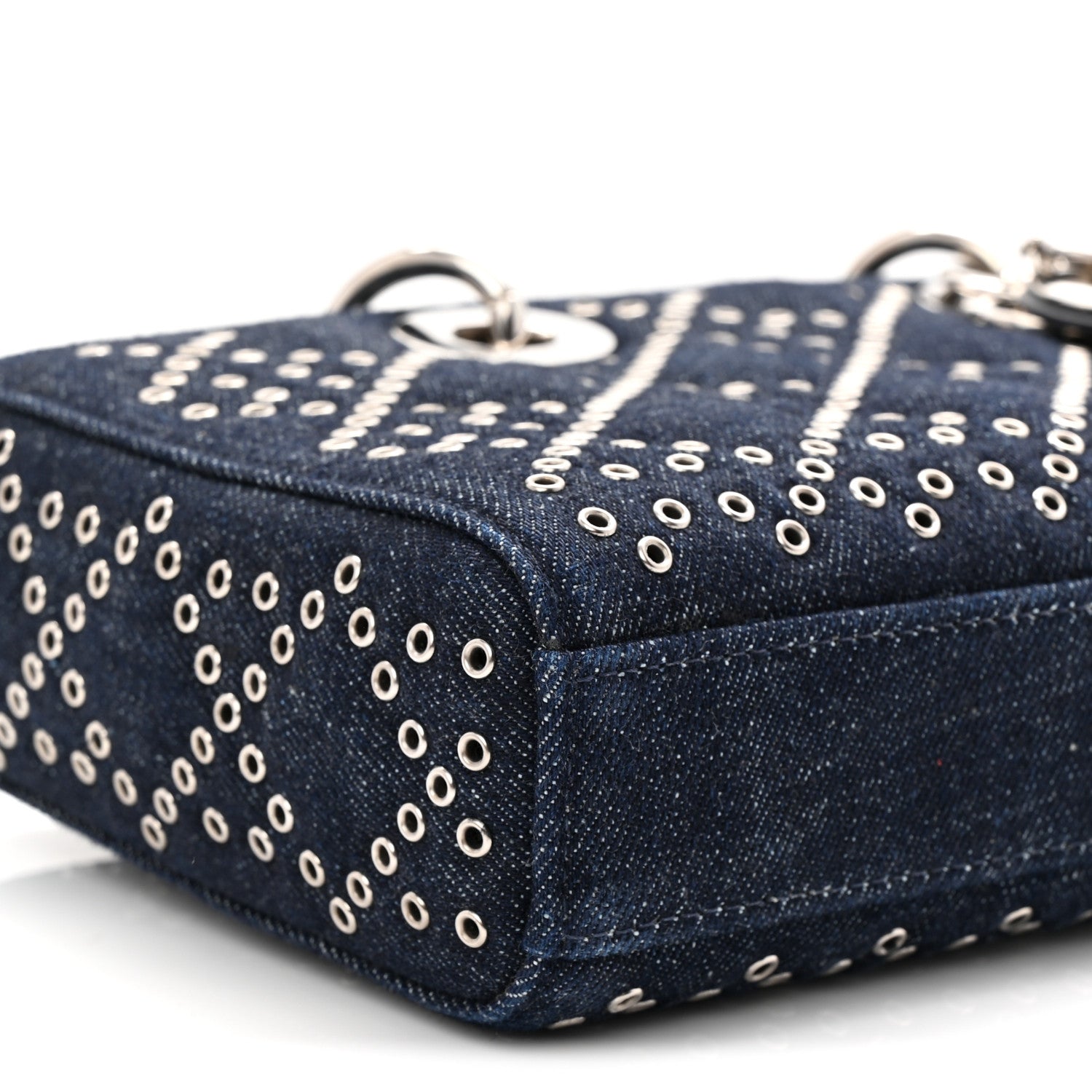 Christian Dior Denim Eyelet Lady D-Joy Blue 9 of 10