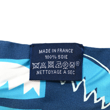 Hermes Silk Sea Surf and Fun Twilly Marine Rose Rouge 4 of 4