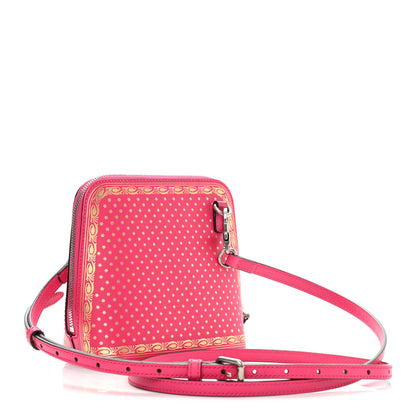 Gucci X SEGA Calfskin GUCCY Stars Mini Dome Shoulder Bag Violet Fuxia Gold 3 of 13