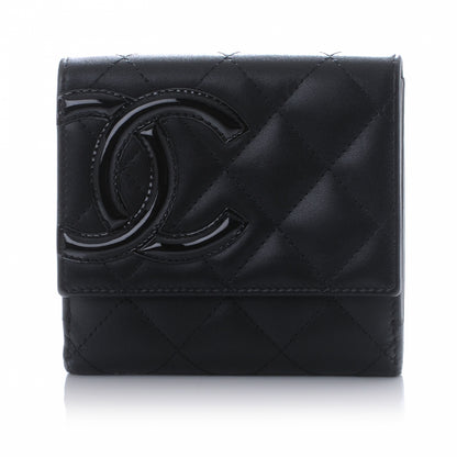 Chanel Calfskin Quilted Cambon Compact Wallet Black 1 of 8