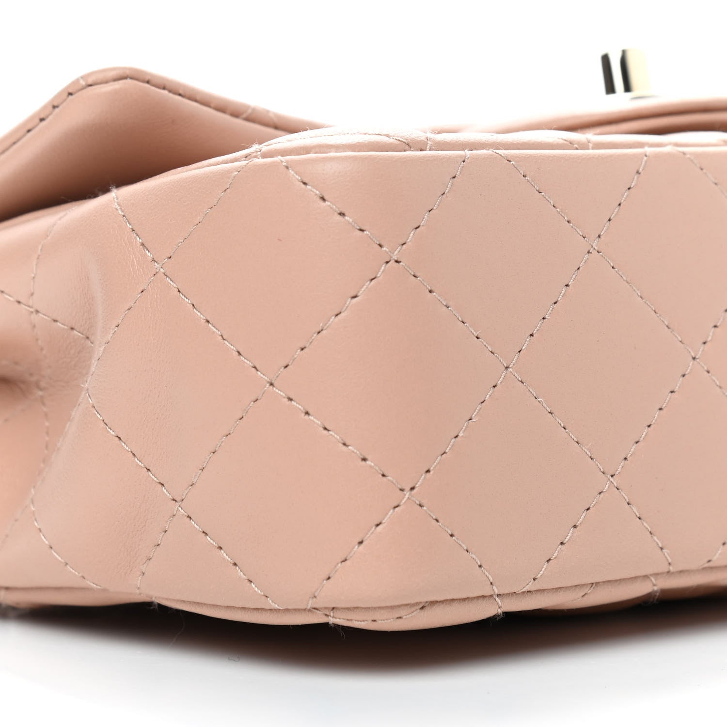 Chanel Lambskin Quilted Mini Rectangular Flap Beige 8 of 9