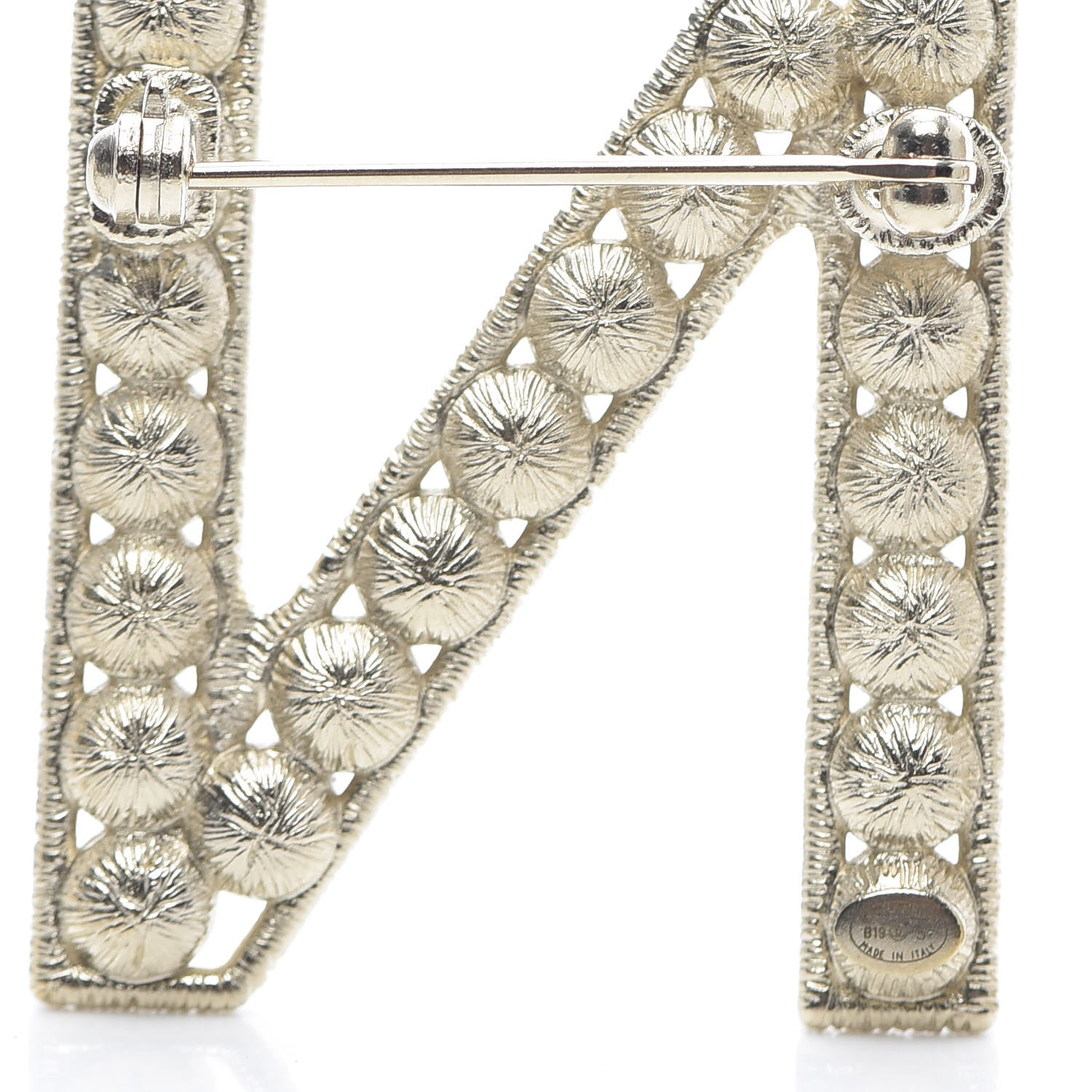 Chanel Crystal Cha-Nel Logo Brooch Set Gold 7 of 10
