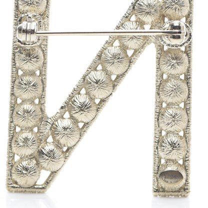Chanel Crystal Cha-Nel Logo Brooch Set Gold 7 of 10