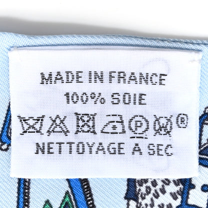 Hermes Silk La Folle Parade Twilly Bleu Ciel Vert Cobalt 4 of 5