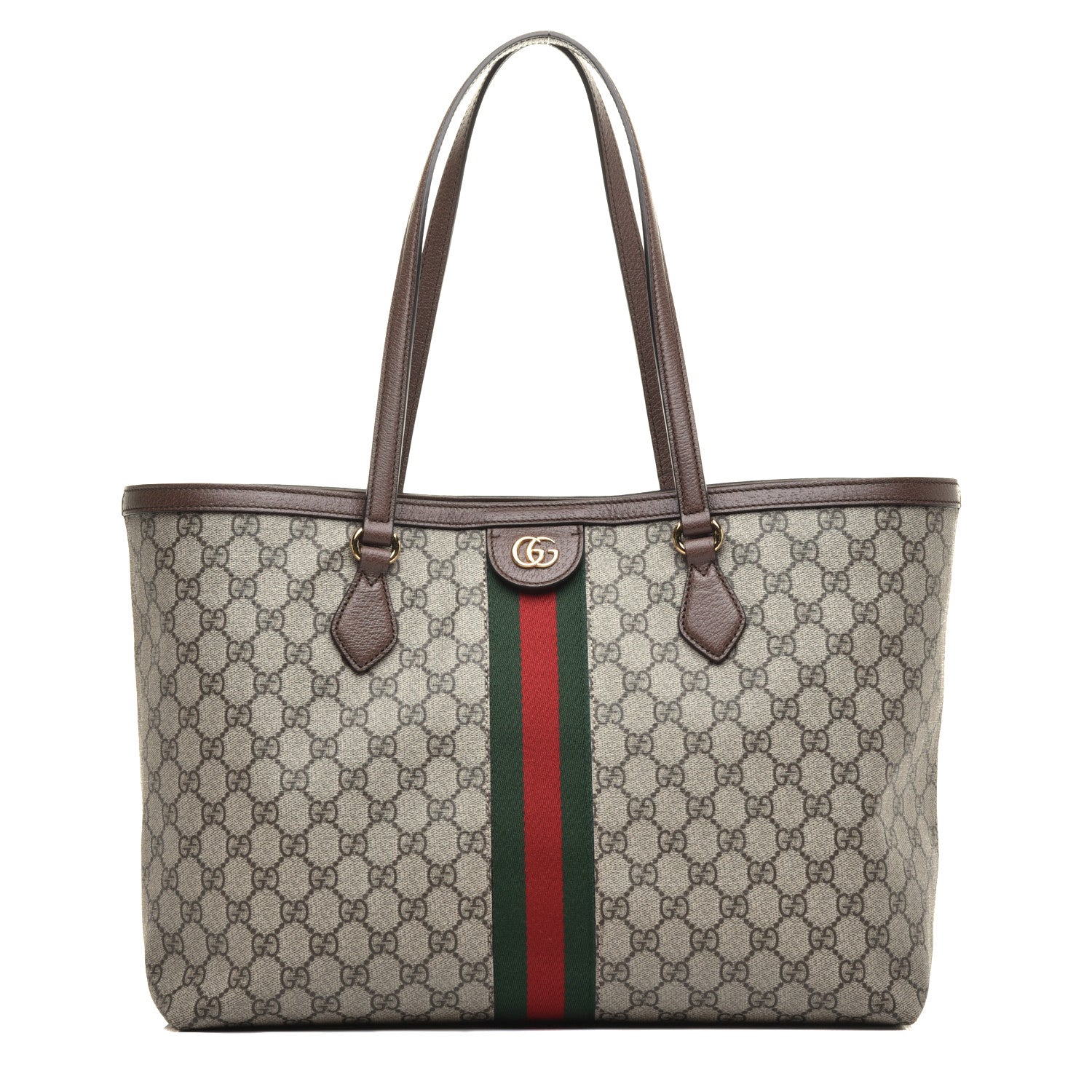 Gucci GG Supreme Monogram Medium Ophidia Shopping Tote Brown 1 of 10