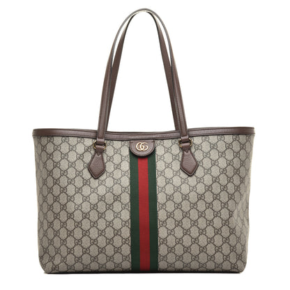 Gucci GG Supreme Monogram Medium Ophidia Shopping Tote Brown 1 of 10