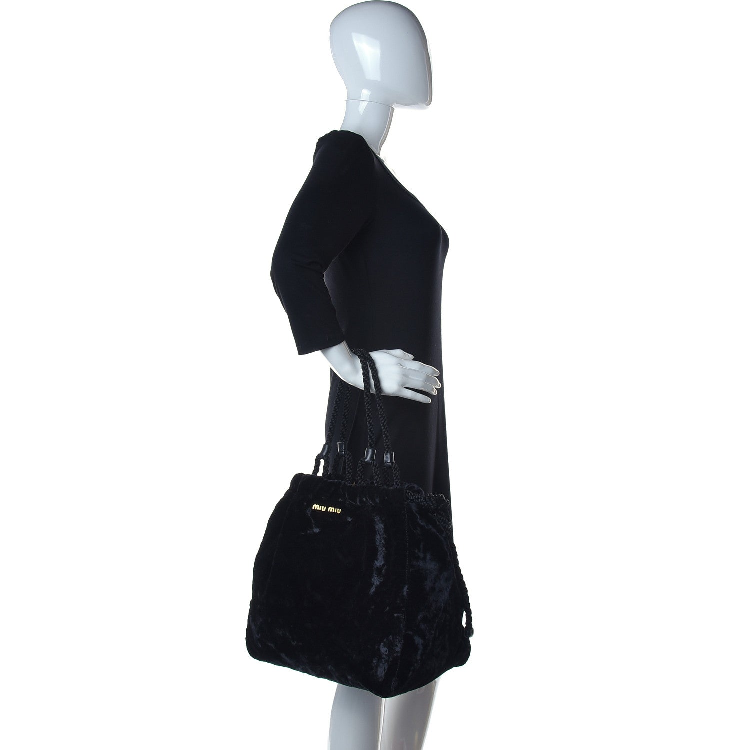 Miu Miu Velluto Shoulder Bag Black 2 of 12