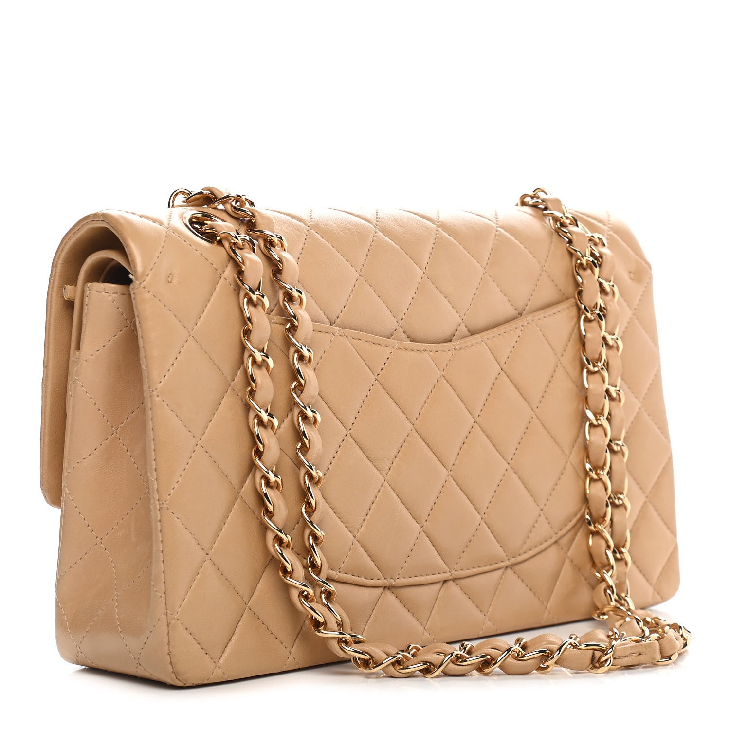 Chanel Lambskin Quilted Medium Double Flap Beige 3 of 10