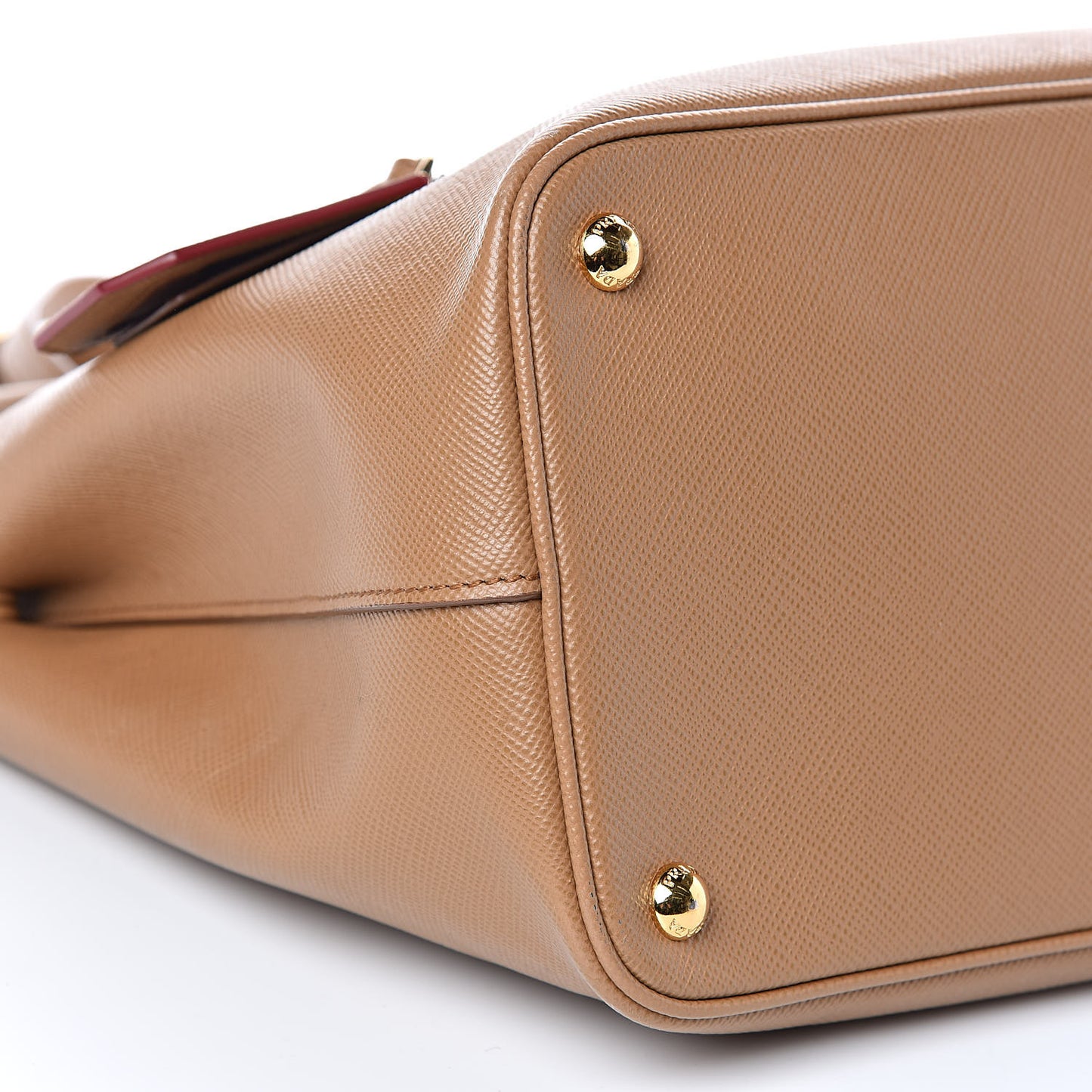 Saffiano Cuir Buckle Tote Caramel