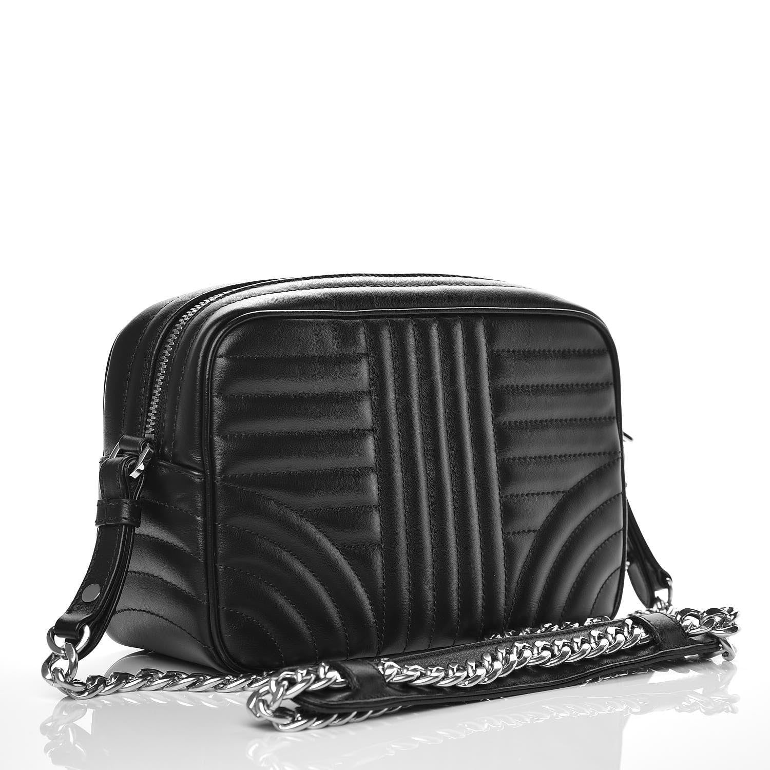 Prada Soft Calfskin Diagramme Crossbody Bag Black 3 of 9