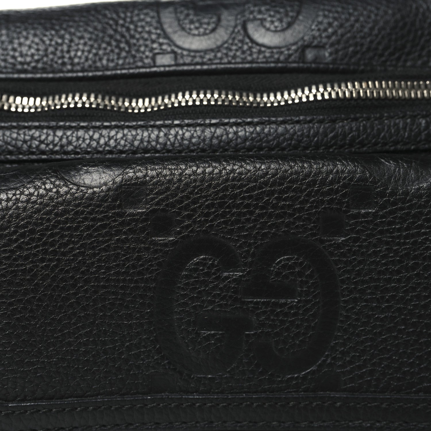 Gucci Piuma Calfskin Jumbo GG Embossed Pocket Belt Bag Black Black 7 of 9