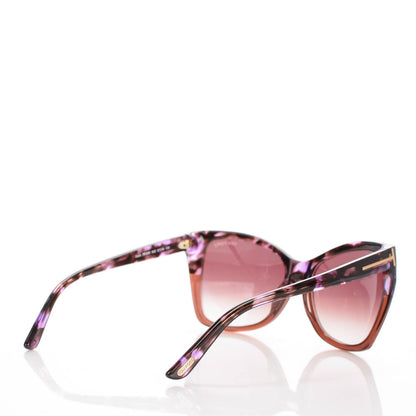 Tom Ford Carli Oversize Square Cateye Sunglasses TF295 Violet Havana 3 of 7