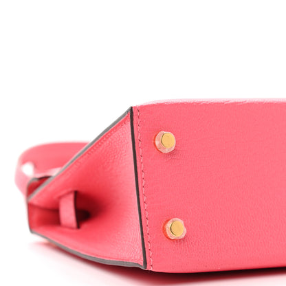 Hermes Chevre Mysore Mini Kelly Sellier 20 Rose Lipstick 10 of 11