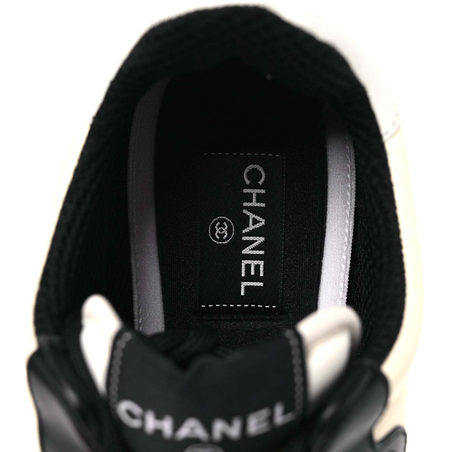 Chanel Lambskin Suede Calfskin Sneakers 40 Ivory White Black 9 of 11