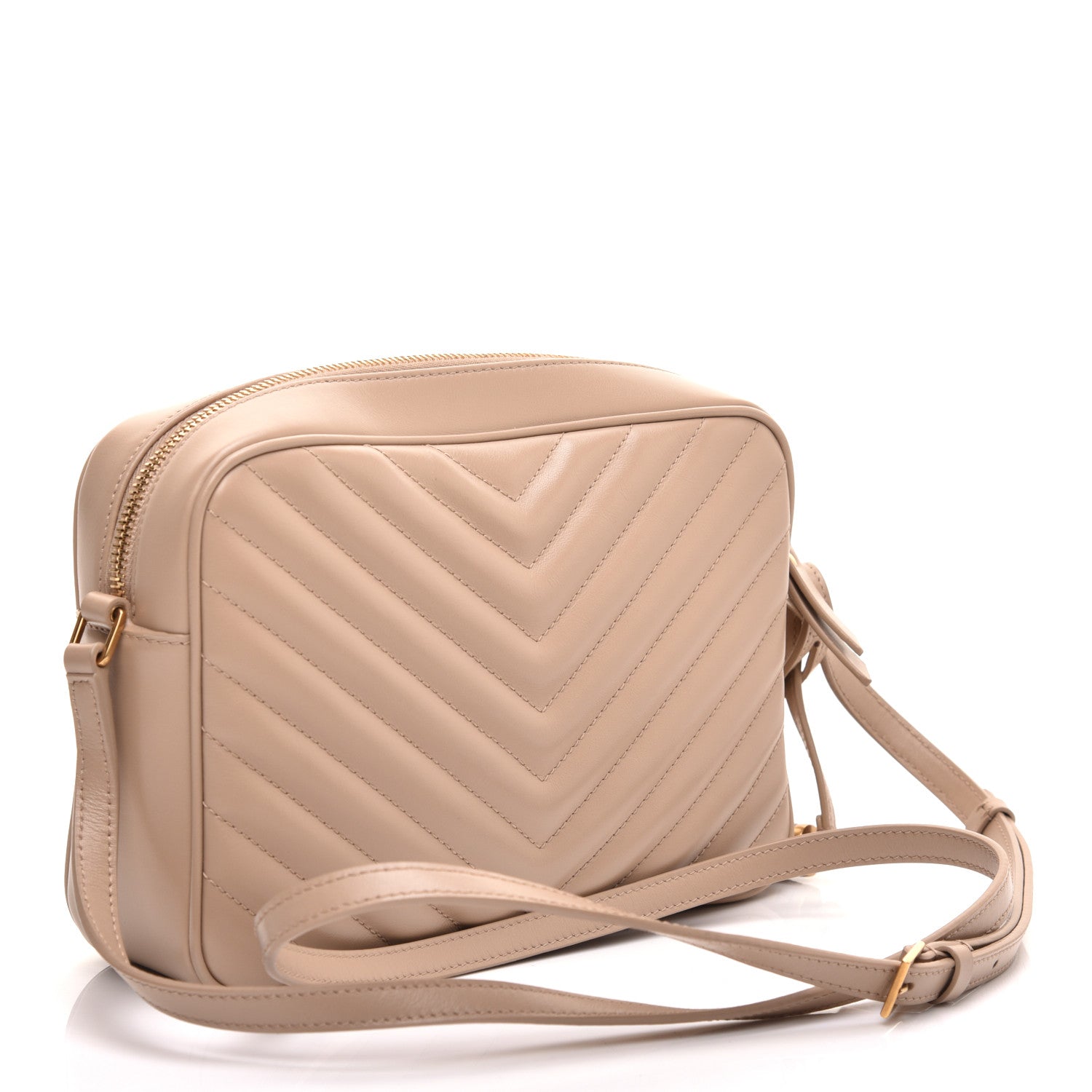 Saint Laurent Calfskin Matelasse Monogram Lou Camera Bag Dark Beige 3 of 10