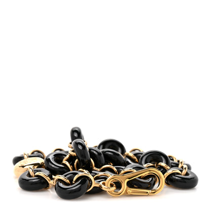 Loewe Brass Acetate Donut Chain Shoulder Strap Black Gold 1 of 4