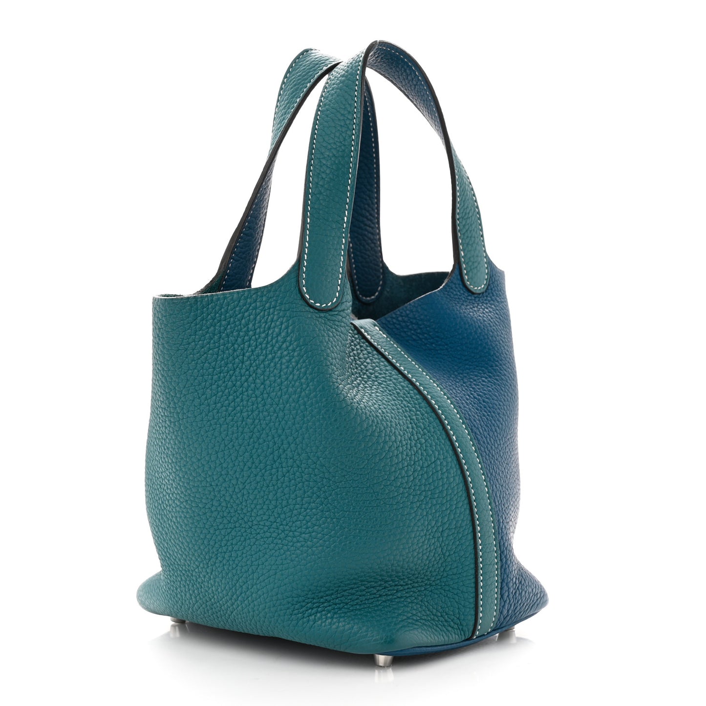Taurillon Clemence Casaque Picotin Lock 18 PM Vert Bosphore Deep Bleu