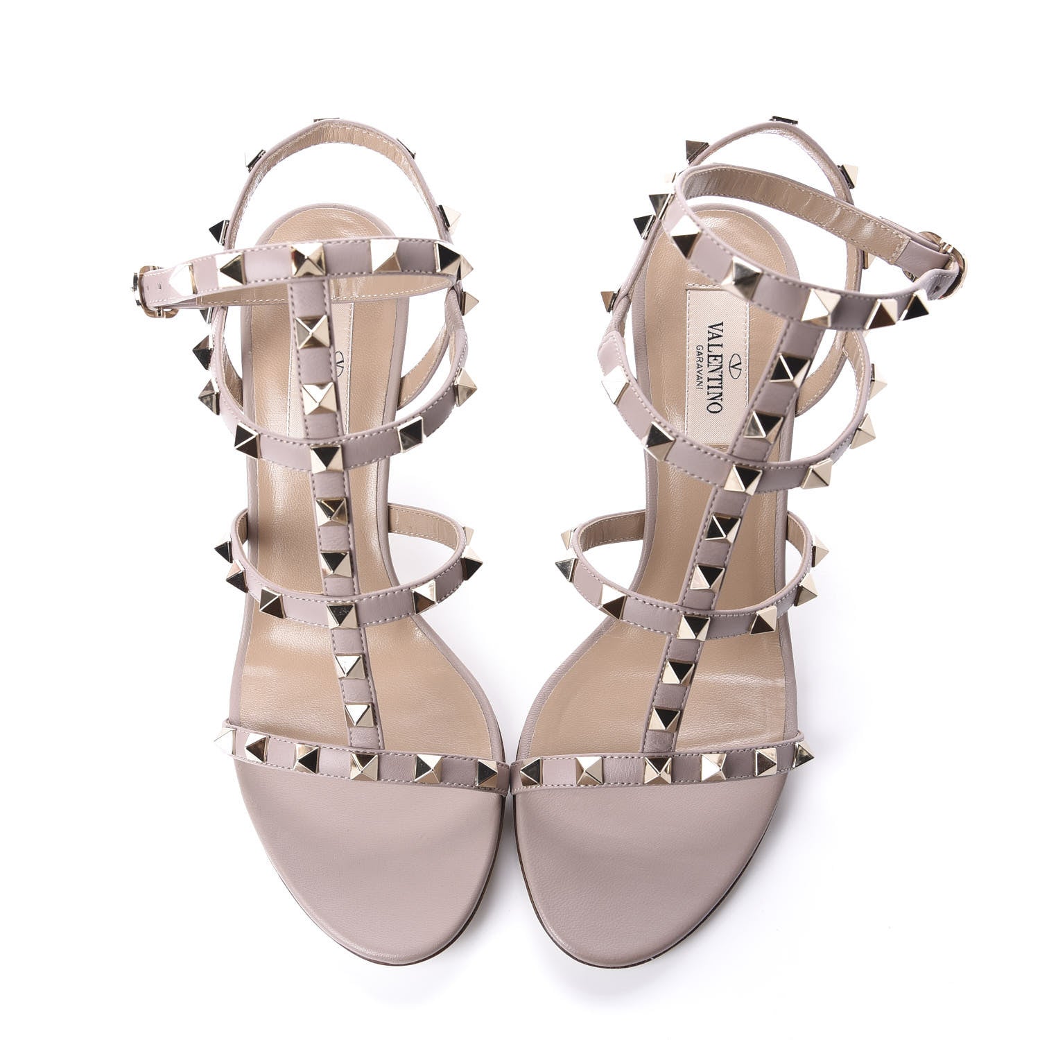 Valentino Garavani Calfskin Nappa Rockstud Gladiator 70mm Sandals 37 Poudre 5 of 11