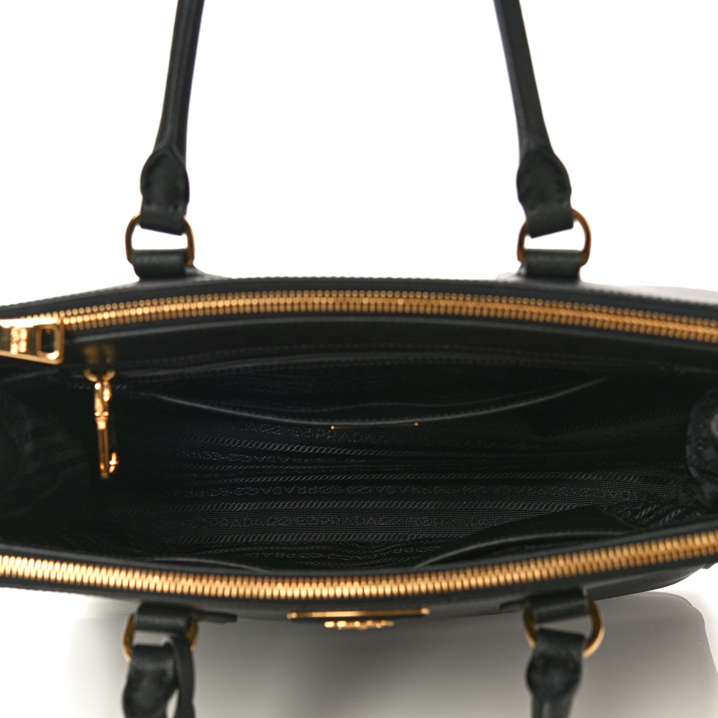 Saffiano Lux Large Galleria Double Zip Tote Black