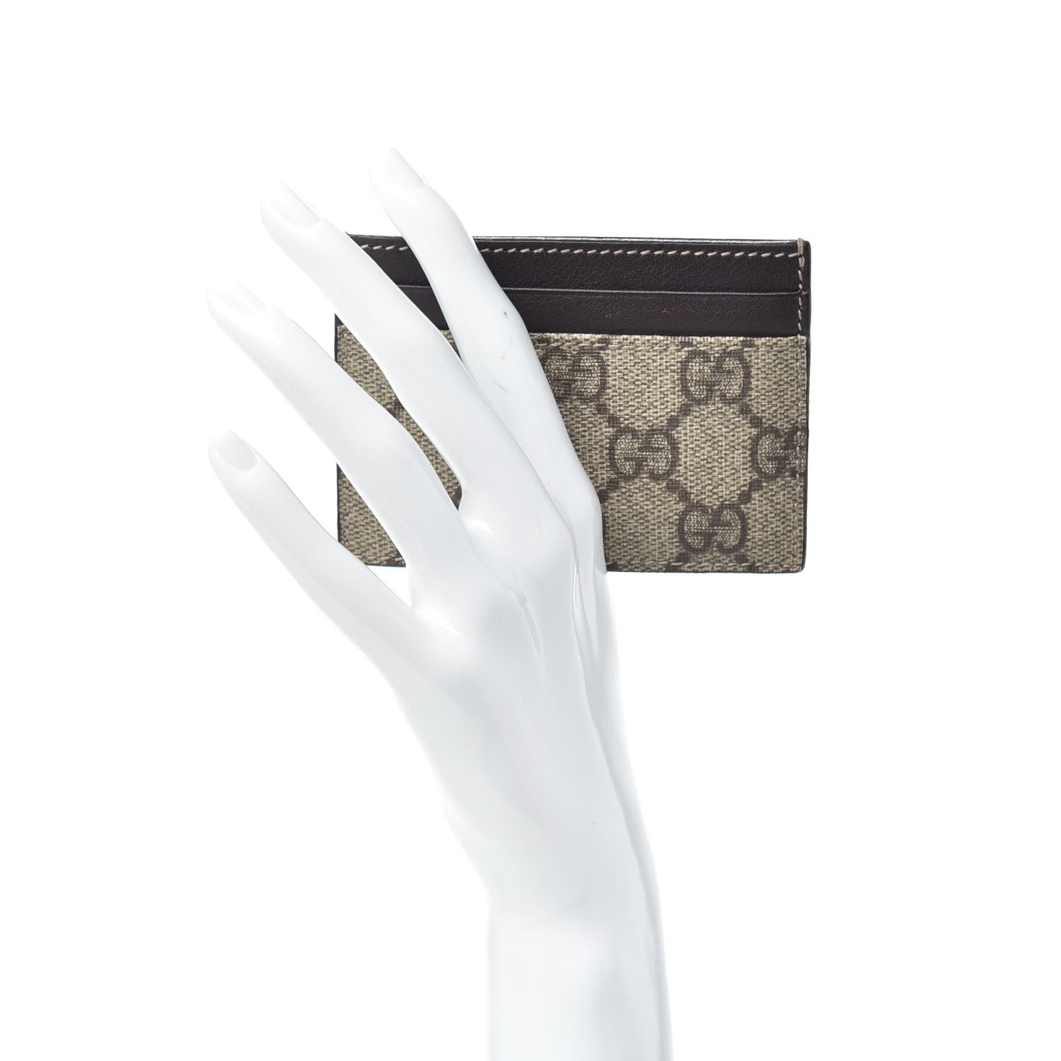 Gucci GG Supreme Monogram Card Case Dark Brown 2 of 5