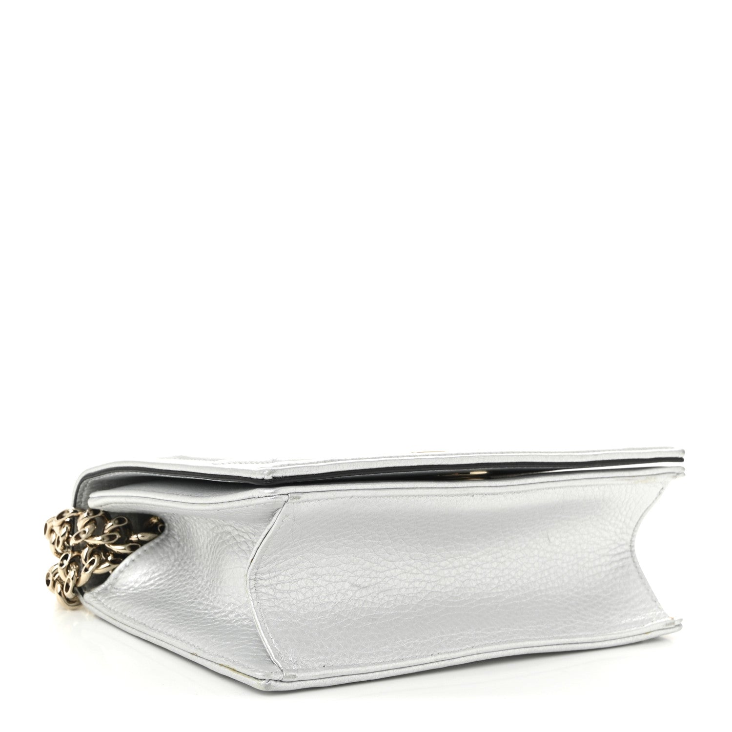 Christian Dior Metallic Calfskin Small Diorama Flap Bag Silver 4 of 11