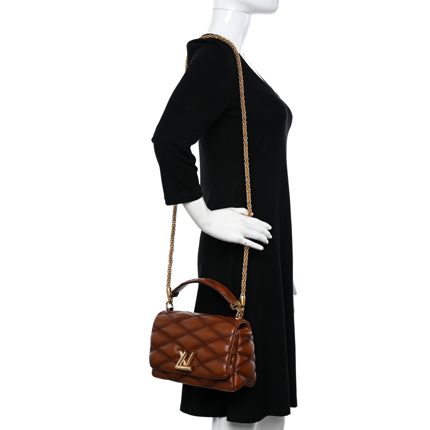 Lambskin Malletage Top Handle GO-14 MM Tan