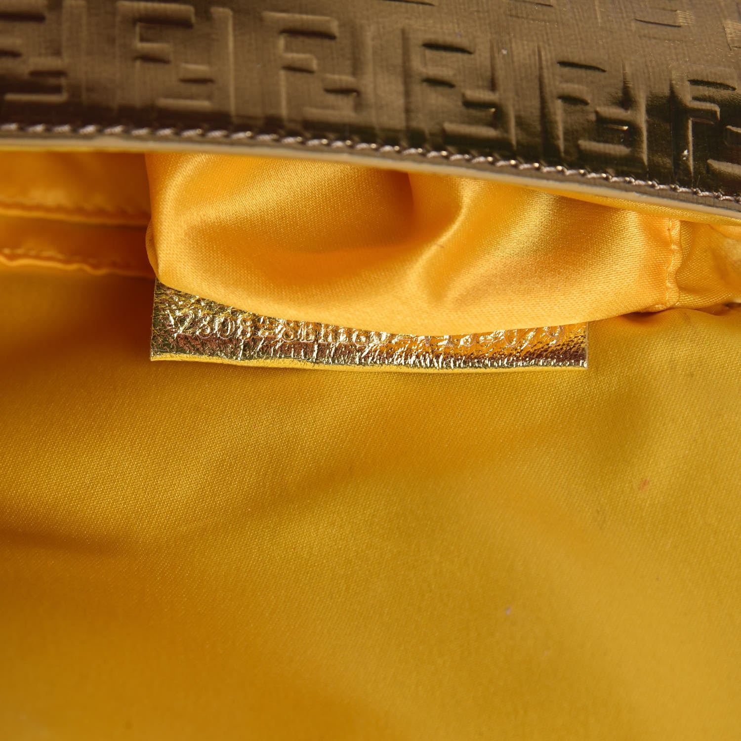 Fendi Vitello Mirror FF Embossed Mini Mama Baguette Oro Ambrato 7 of 16