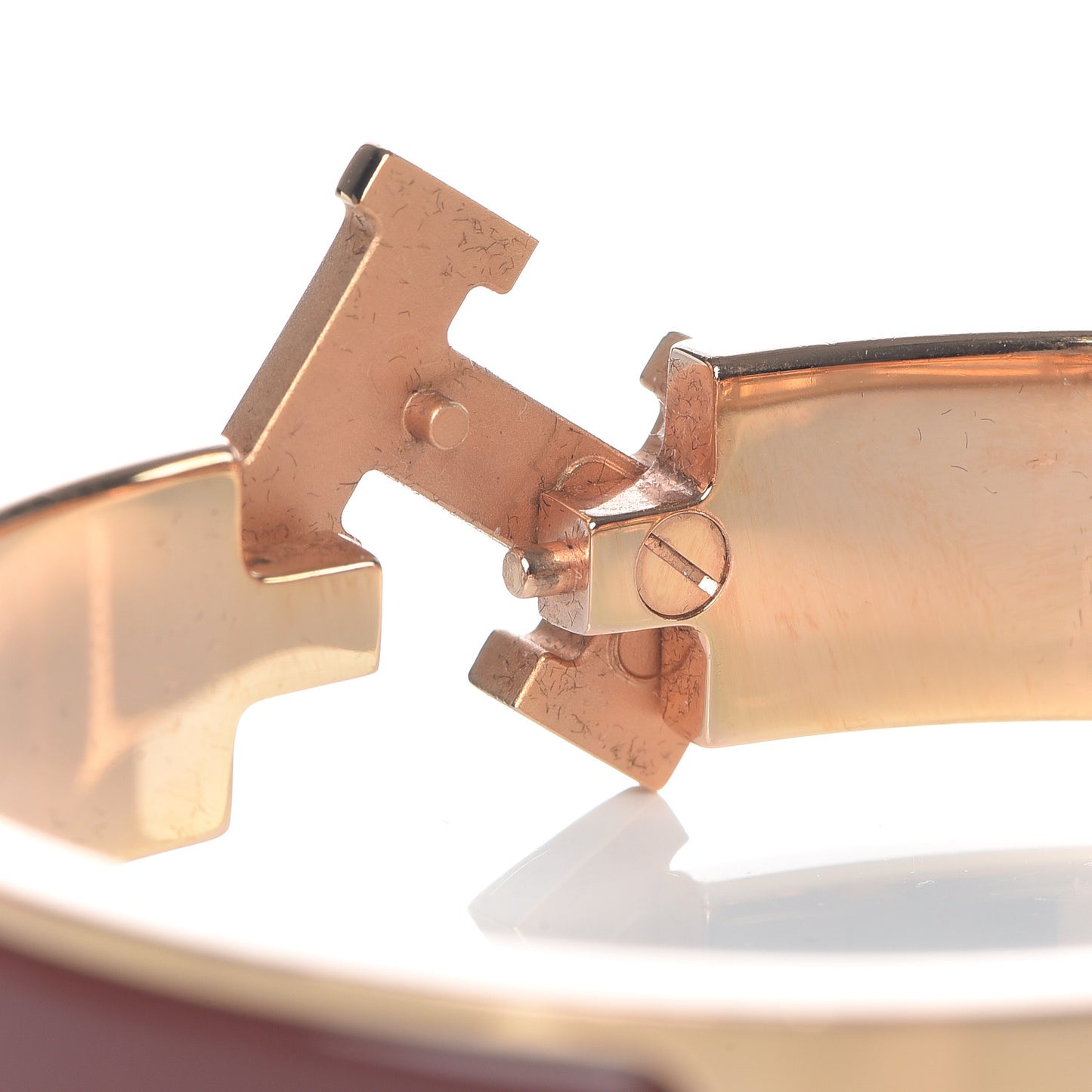 Enamel Narrow Clic Clac H Bracelet PM Acajou