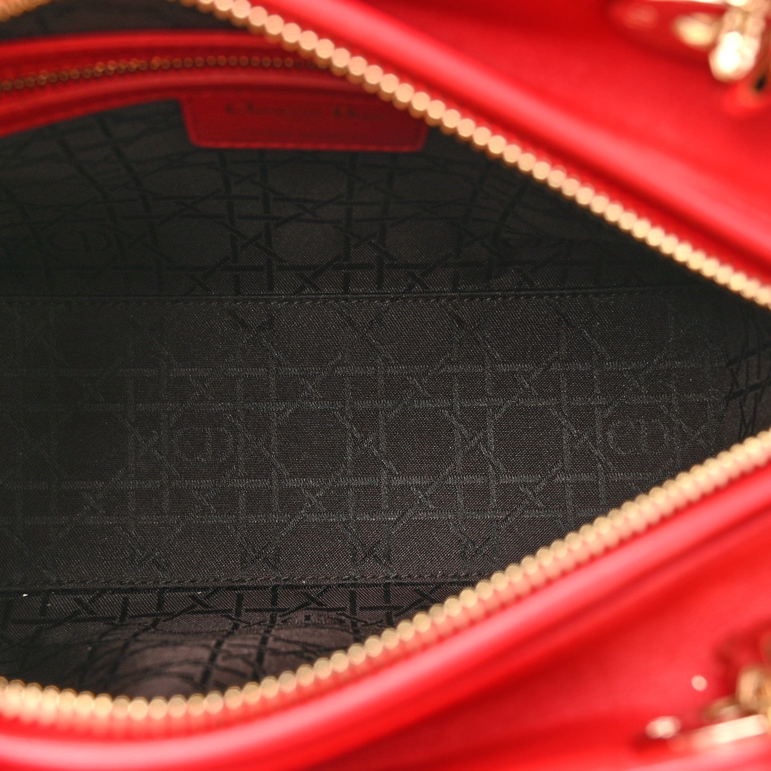 Christian Dior Lambskin Cannage Medium Lady Dior Red 5 of 12