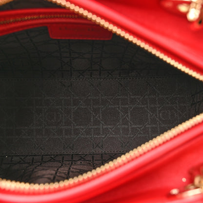 Christian Dior Lambskin Cannage Medium Lady Dior Red 5 of 12