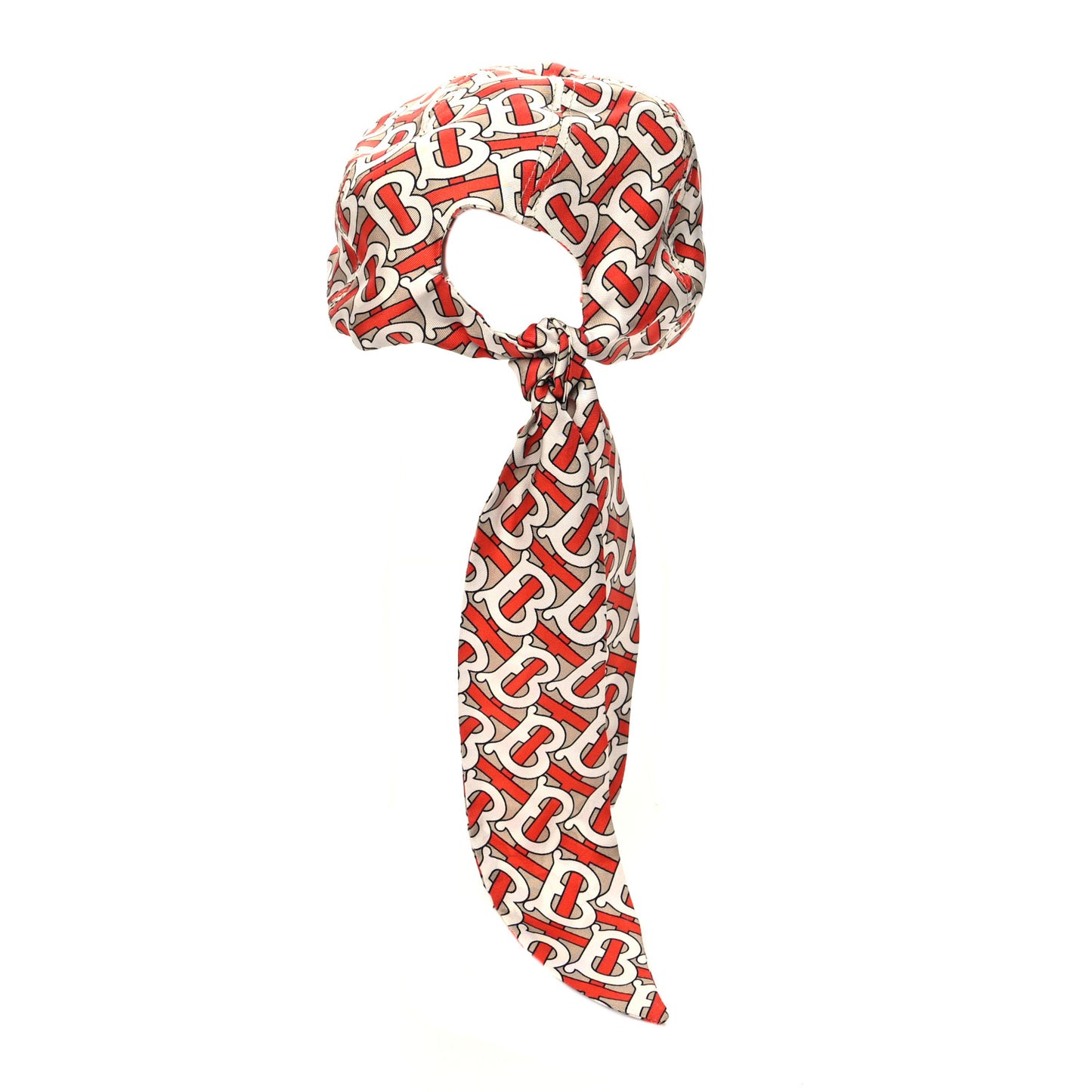 Silk TB Monogram Foulard Baseball Hat S Vermillion