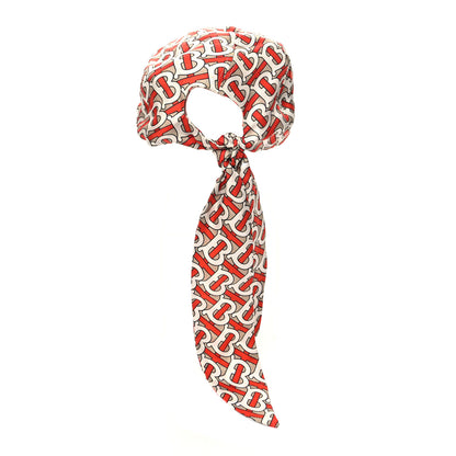 Burberry Silk TB Monogram Foulard Baseball Hat S Vermillion 4 of 7