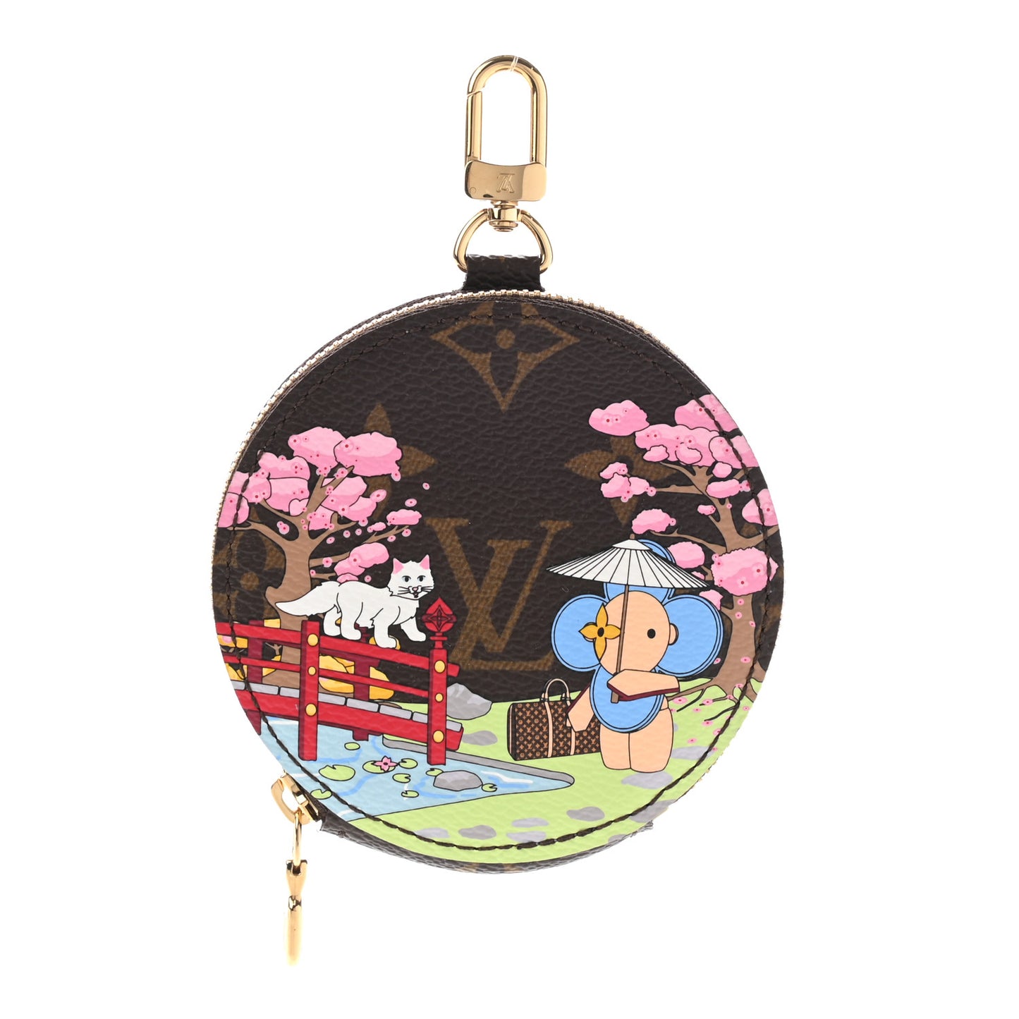 Monogram 2021 Christmas Animation Japanese Garden Round Coin Purse Wisteria Pink