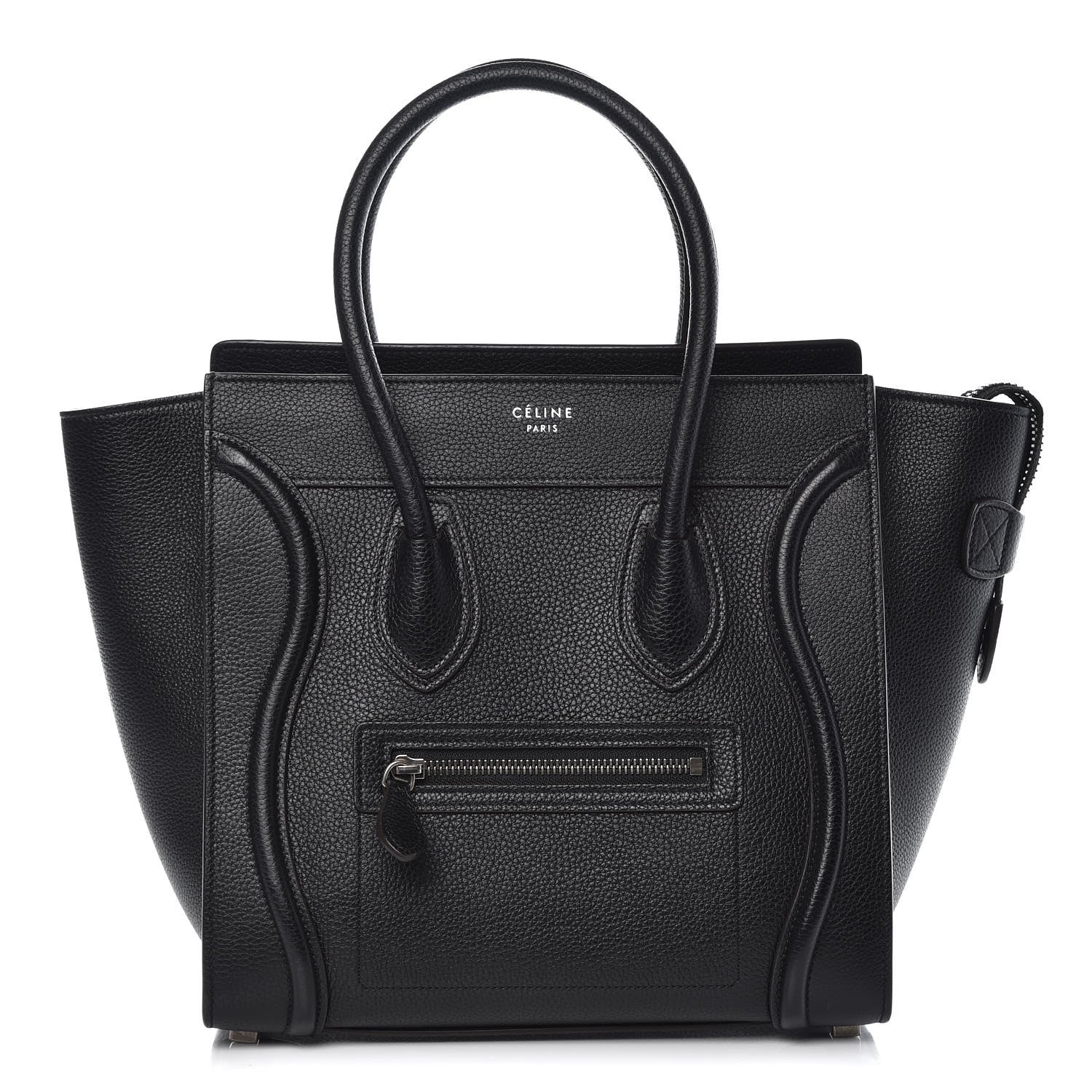 Celine Drummed Calfskin Micro Luggage Black 1 of 7