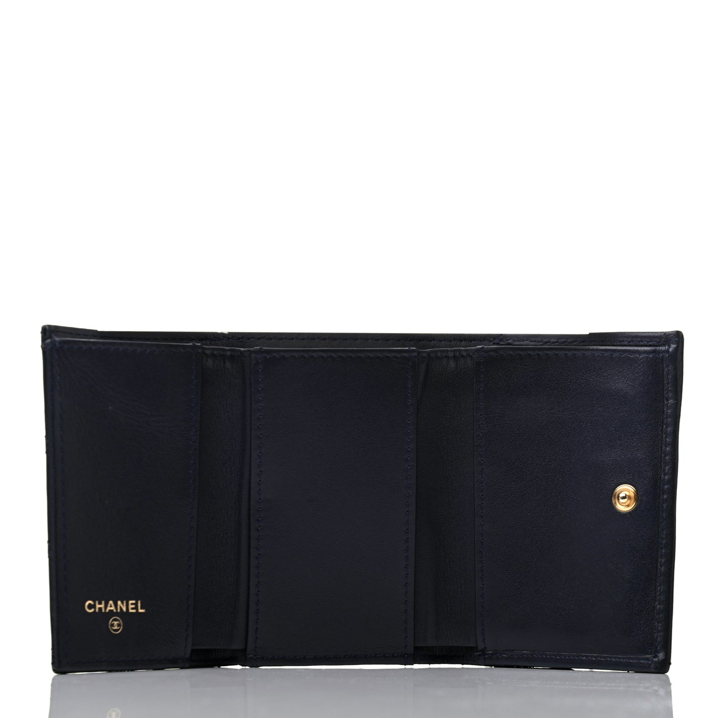 Aged Calfskin Quilted Reissue Compact Wallet Navy