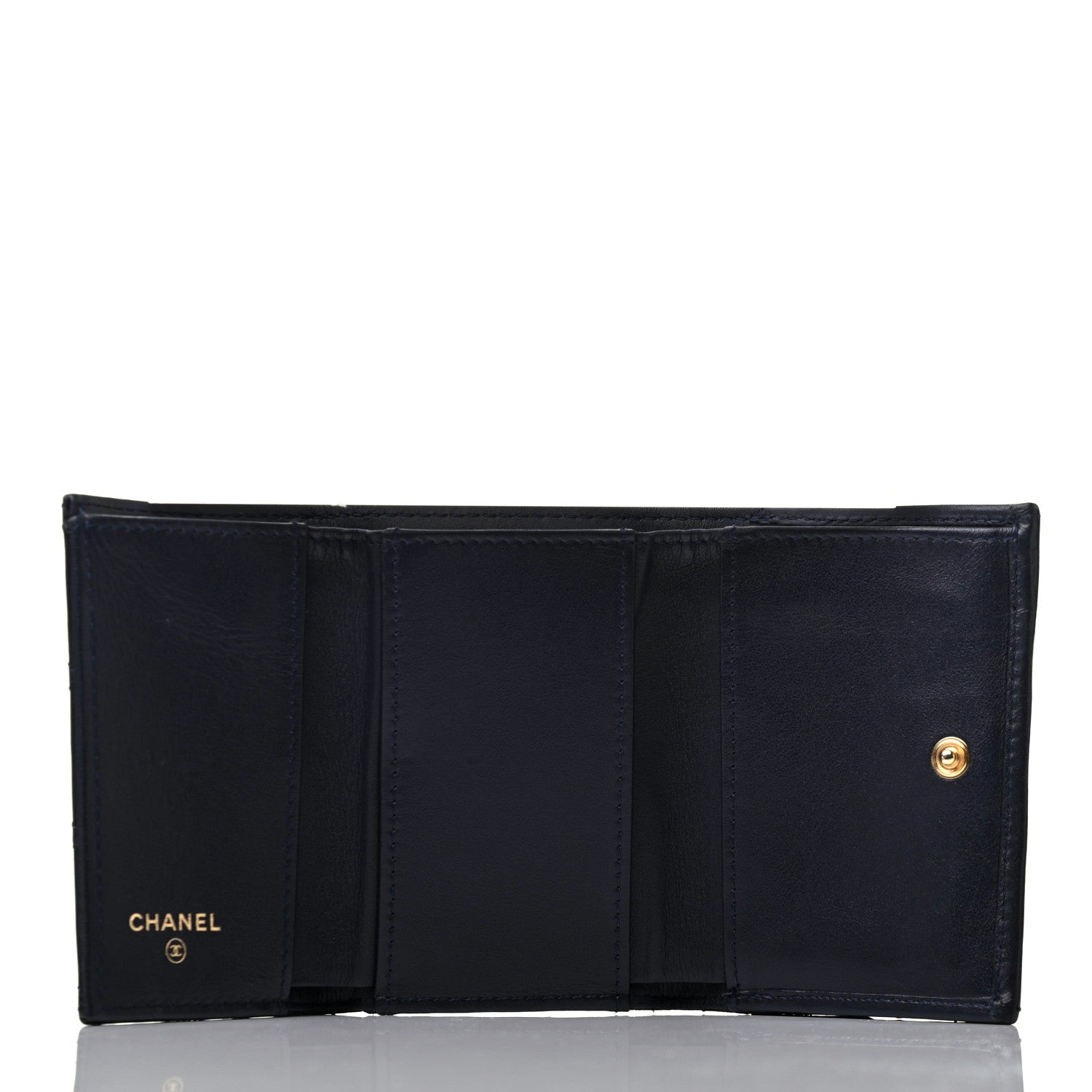 Chanel Aged Calfskin Quilted Reissue Compact Wallet Navy 5 of 8