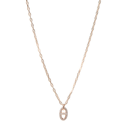 Hermes 18K Rose Gold Diamond PM New Farandole Pendant Necklace SH 1 of 6