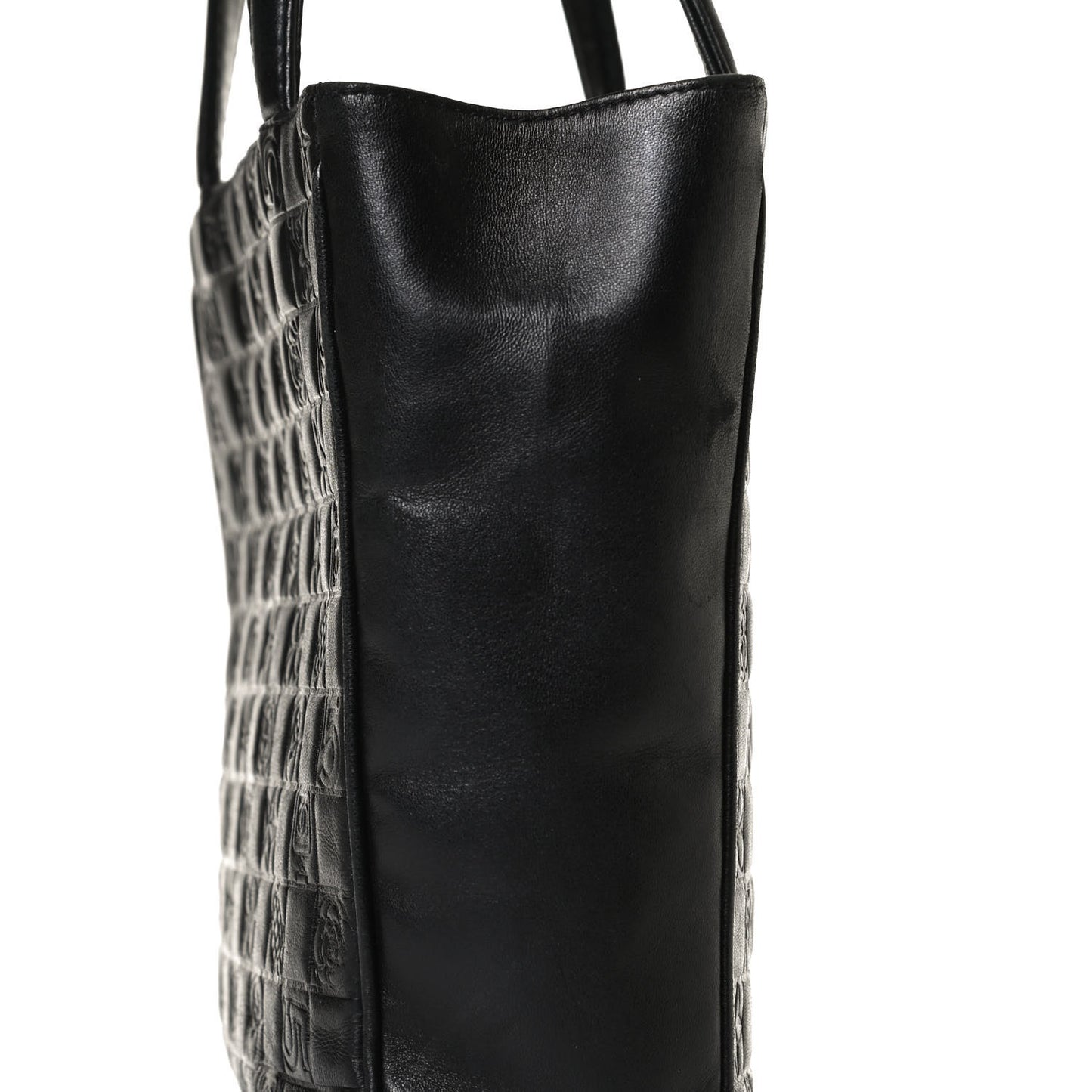 Lambskin Precious Symbols Shopping Tote Black