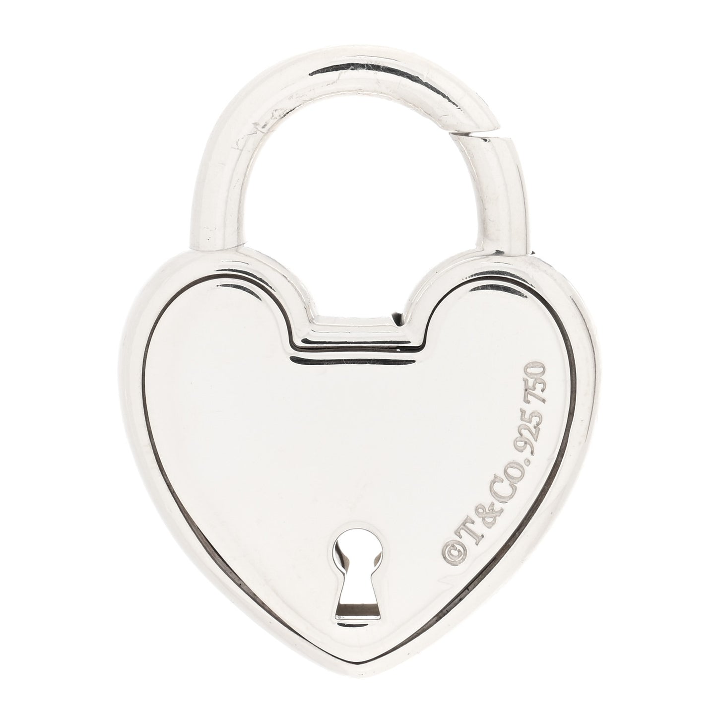18K Rose Gold Sterling Silver Lock Heart Charm