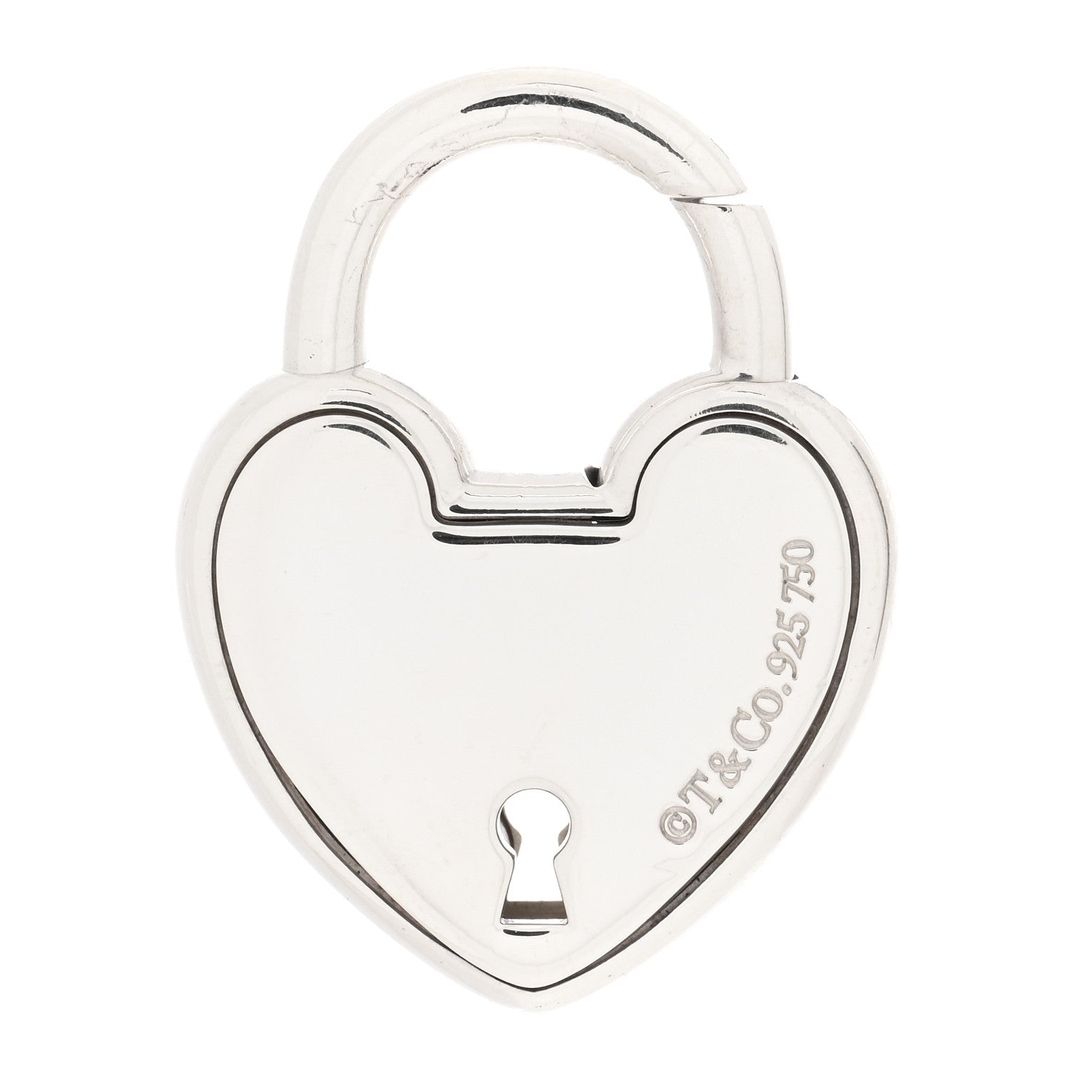 Tiffany 18K Rose Gold Sterling Silver Lock Heart Charm 3 of 4