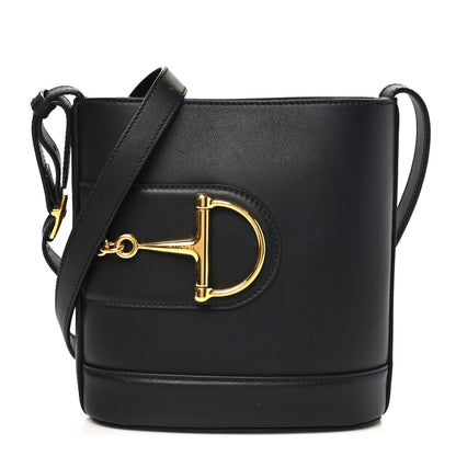 Gucci Arabella Calfskin Horsebit 73 Medium Bucket Bag Black 1 of 10