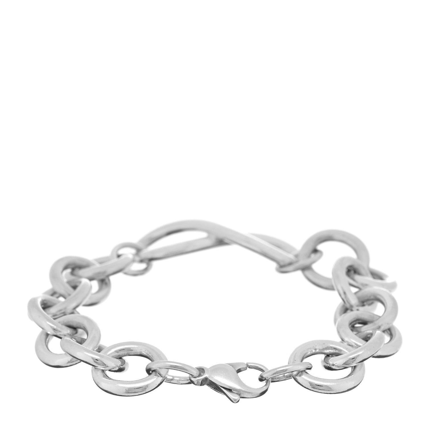 Tiffany Sterling Silver Wide Infinity Chain Bracelet 2 of 3