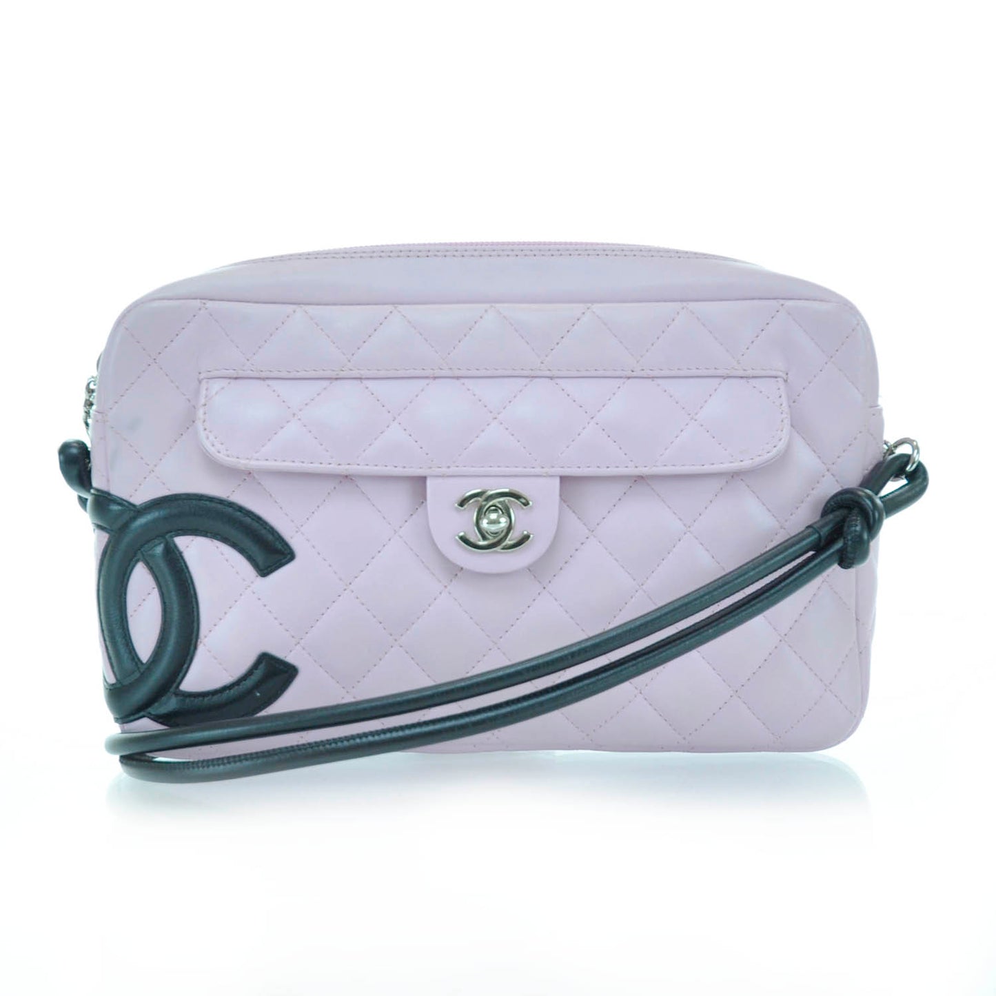 Calfskin Quilted Cambon Shoulder Bag Pink Black