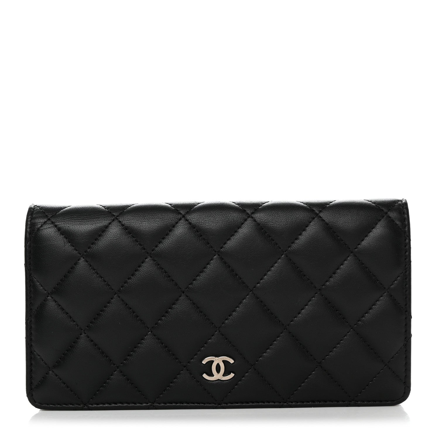 Chanel Lambskin Quilted Yen Wallet Black 1 of 9