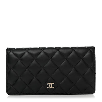 Chanel Lambskin Quilted Yen Wallet Black 1 of 9