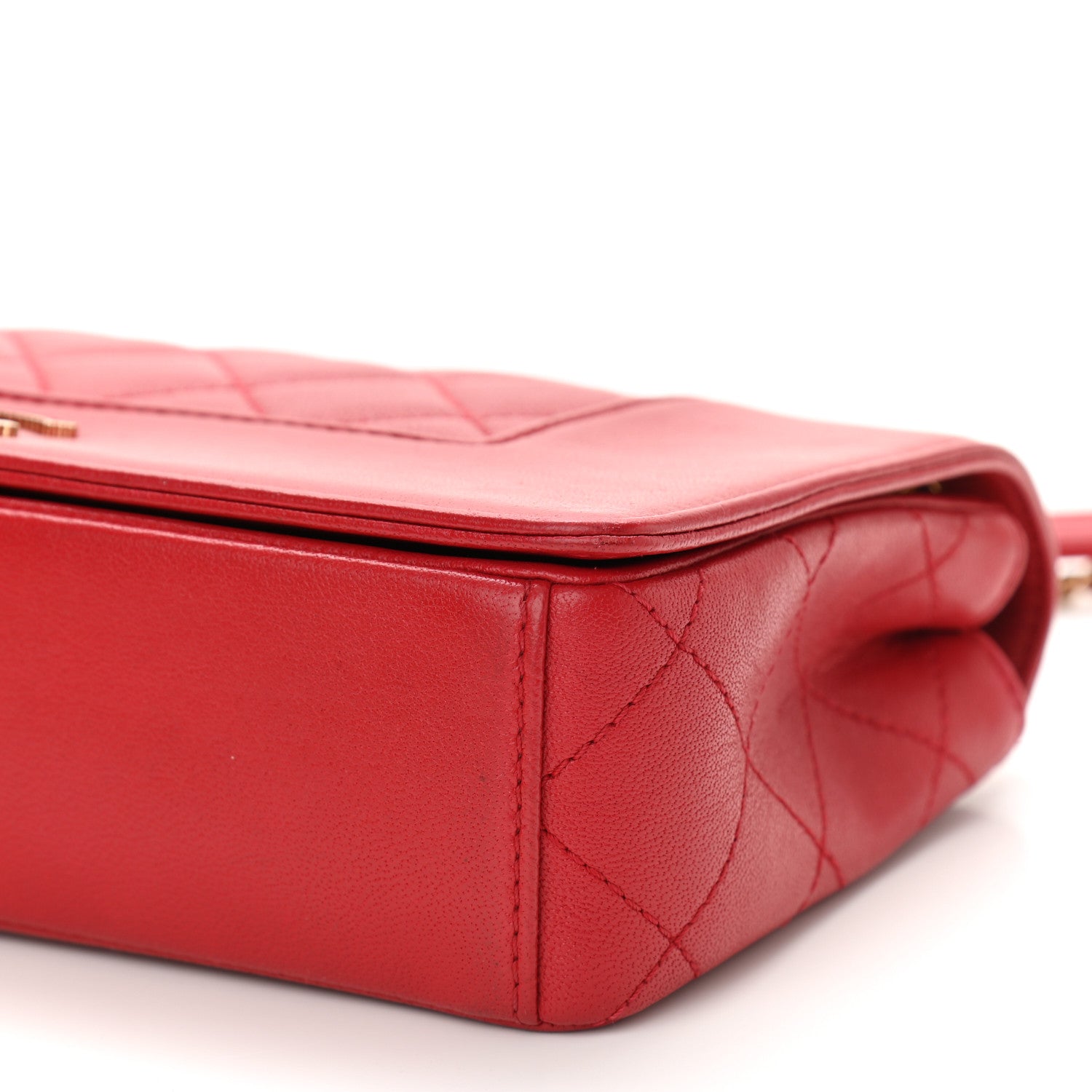 Chanel Sheepskin Quilted Medium Vintage Mademoiselle Flap Red 10 of 10