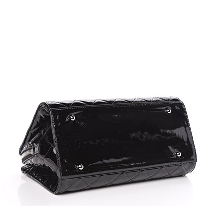 Chanel Patent Quilted CC Angle Tote Black 4 of 12