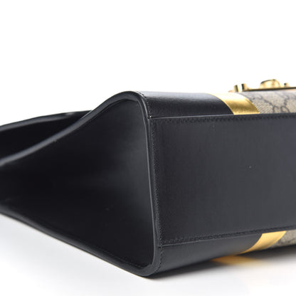 Gucci Calfskin GG Supreme Monogram Medium Padlock Shoulder Bag Black Gold 9 of 11